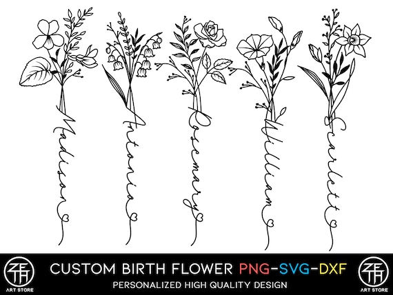 Birth Month Flower Svg Bundle Clipart Graphic by happycutfiles  Creative  Fabrica