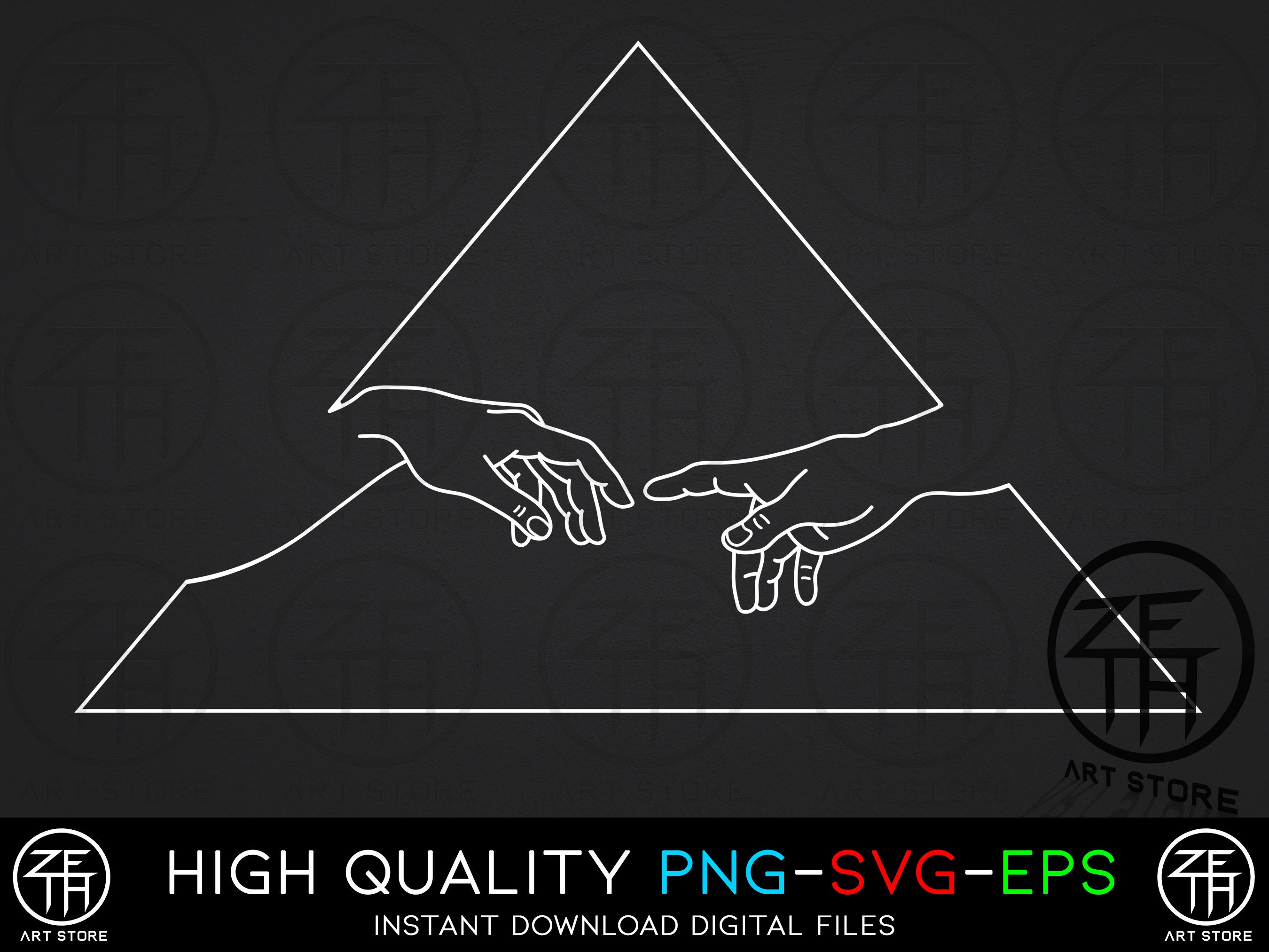 Creation of Adam Svg Michelangelo Svg Michelangelo Clipart | Etsy