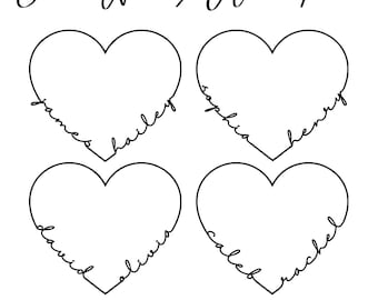 Custom Name Heart Tattoo Design , Couple Custom Print , Line Drawing Heart, Tattoo Design , Name Line Art Print , Name Logo Design SVG PNG