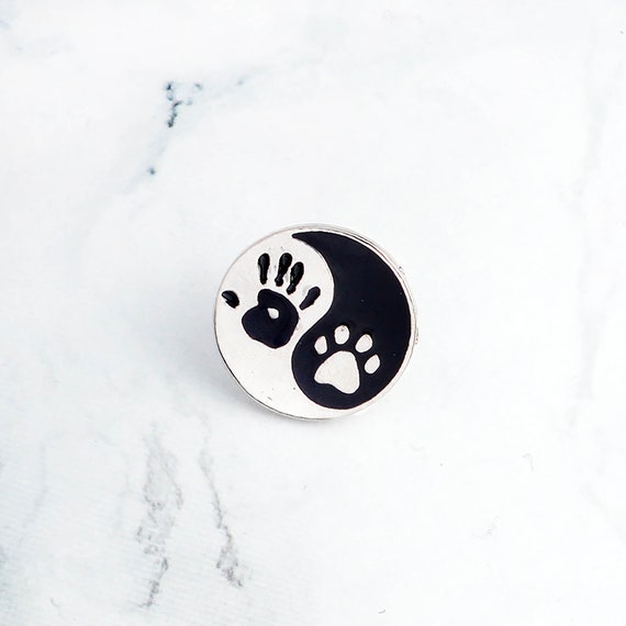 Human Hand Dog Paw Print Brooch Dog Lover Brooch Palm and Etsy UK