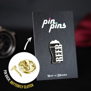 Beer Lover Pin! - badges, brooch, beer gift pins, food drink pins, food drink beer lover pin, Bartender gift, I love Beer, black & brass