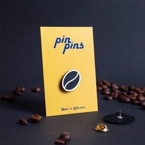 Perno in grani di caffè! - Spille, spille per bevande, distintivi, spilla, caffè, spilla culinaria e da cucina, regalo originale, idea regalo, nero e ottone