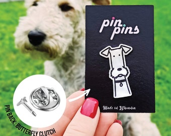 Wire Fox Terrier Dog Pin Gift accessories! Brooch, Badges, Animal pins, Cute pins, Dog Lovers, original gift, gift idea, black & brass