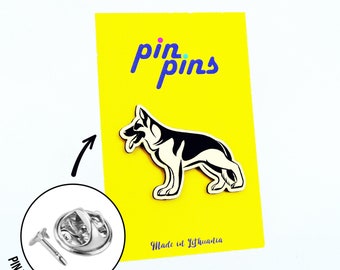 German Shepherd Pin! Brooch, Badges, Animal pins, Dog Lovers, original gift, gift idea, black & brass