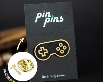 XBOX game Controller Gamer Asexual Pin! - brooch. badges, playing pin, boys gamer, Gift for game lovers, gaming, console, black & brass