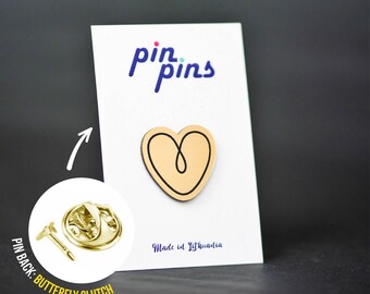 Heart Love Pin! badges, cute pins, brooch, geometric line, heart, love day, Valentine's day Valentine's Day Gift, Love Gift, black & brass