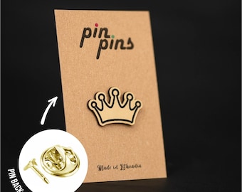 Crown Princess Pin! - Pins, Cute pins, Brooch, Badges, Princess, Crown, Royal Queen, Royalty, original gift, gift idea, black & brass