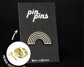 Rainbow Pin! - pins, cute pins, brooch, badges, rainbow, Stlylish Pin, original gift, gift idea, black & brass