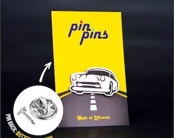 Retro Vintage Auto Car lovers Pin! - pins, car driving badges, brooch, Car lover original gift, Solid Clothing accessory pin, black & brass
