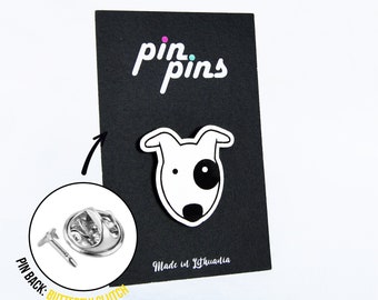 Bull terrier Dog Head Pin! Brooch, Badges, Animal pins, Bull terrier head, Dog Lovers, original gift, gift idea, black & brass