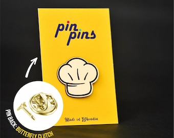 Chef's hat Pin! - Pins, Food pins, Badges, Brooch, Chef's hat, Culinary and Kitchen Pin, original gift, gift idea, black & brass