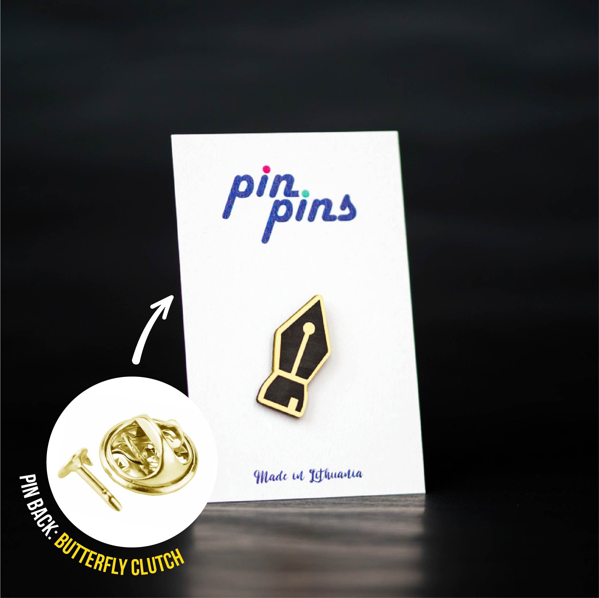 Writer Fountain Pen Tool Calligraphy Pin! - Pins, Badge, Brooch, Writer ...