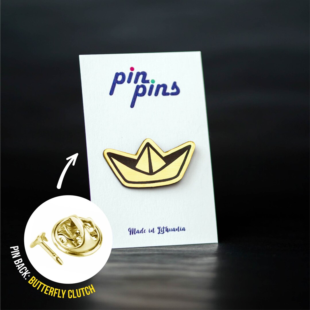 Paper Ship Boat Origami Pin Badges, Cute Pins, Origami, Original Gift