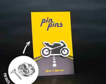 Motorcycle Moto Auto lovers Pin! - biker moto driving badges, brooch, auto lover original gift, Clothing accessory pin black & brass
