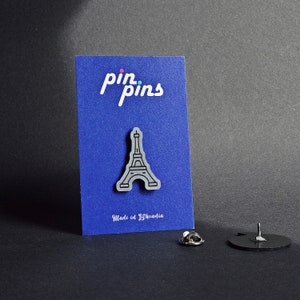 Paris Eiffel tower souvenir travel national monument pin badge ,vintage pin badge, Pins, badges, brooch, original gift idea, black & brass