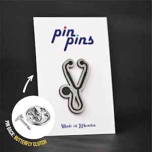 Stetoscopio Medico Medico Staff Pin! Infermiera, Stetoscopio, Dottore, Medico, Staff, Spilla, Distintivi, regalo originale, idea regalo, nero & ottone