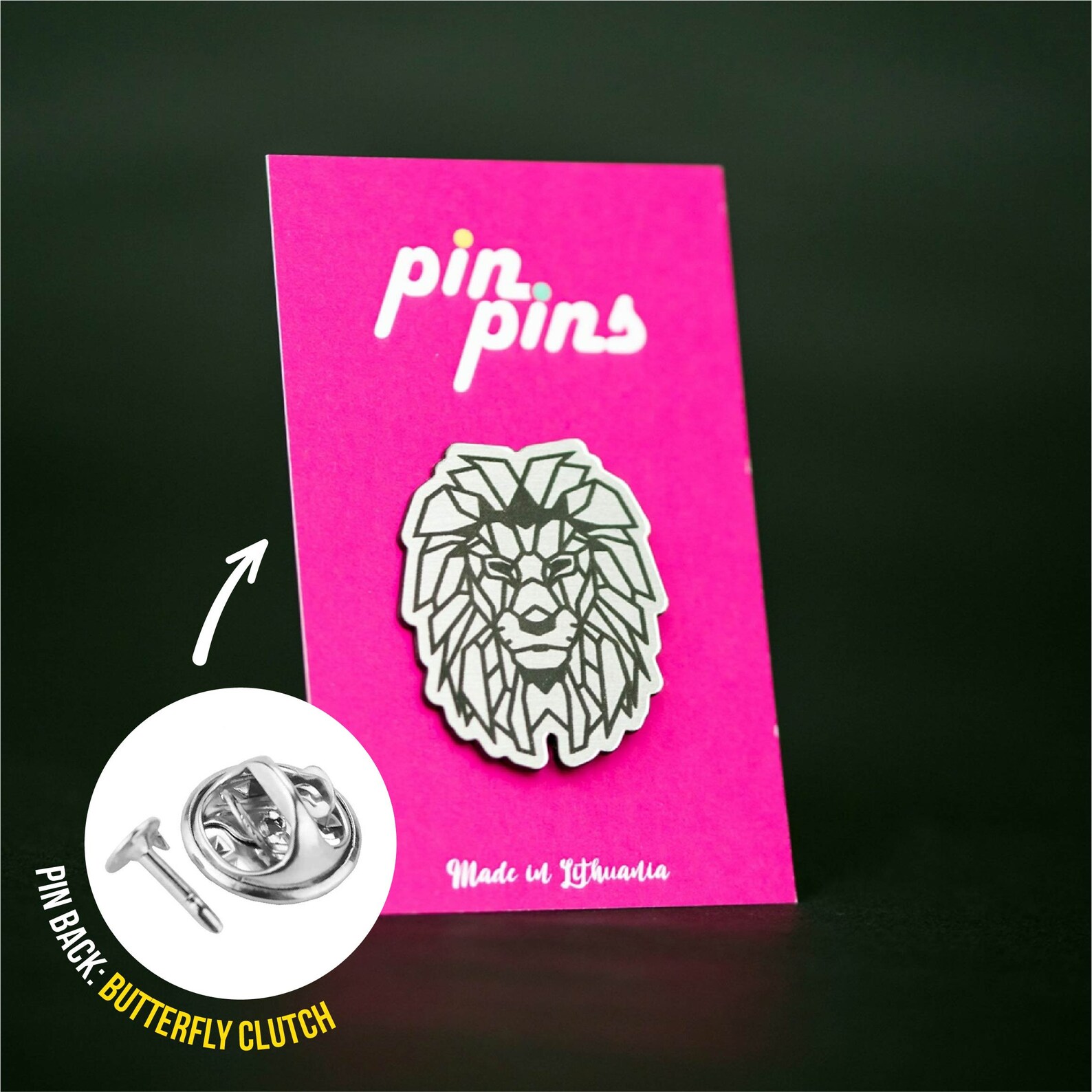 Lion Geometric Line Pin Badges Brooch Animal Cute Pins Etsy