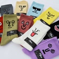 Funny Crazy Face Socks Colored Original Gift Pack, Best Gift, Presents, Unisex Elastic One size 36-44 Cotton, Crew, Embroidered Casual Socks product logo