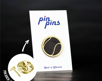 Tennis game Ball Pin! - Pins, Brooch, Badges, tennis player, Clothing accessory pin, Sport pin, Gifts for tennis sport  Fans, black & brass