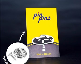 Super sport Auto Car lovers Pin! - car driving badges, brooch, Car lover original gift, Clothing accessory pin, racing pin, black & brass