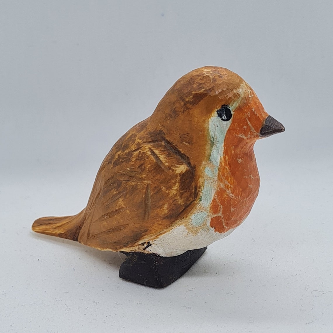 Hand Carved Wooden Robin Bird Toy Etsy