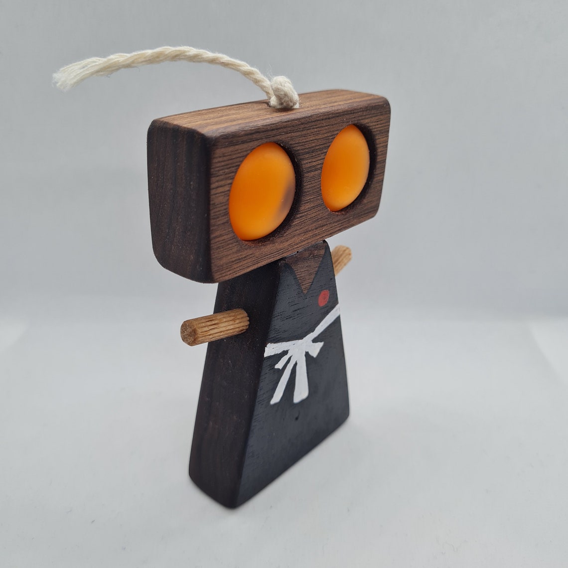 Wooden Robot Toy With Frosted Gem Stone Etsy Denmark