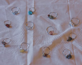 Crystal Wire Wrapped Rings