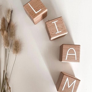 Cubos de madera personalizados, cubos con nombre, decoración de la habitación de los niños, artículo de regalo para el nacimiento, bautismo, regalo, niño, niña, cumpleaños, bebé