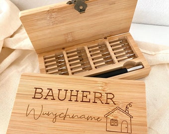 Werkzeugskasten Bitset Männergeschenk Bauherr Umzug Einzug Hausbau Geschenk für Papa Vatertag Ostern Kleinigkeit Herren