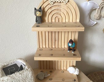Tonie shelf rainbow - space for 19 Tonie figures Boho children's room decoration gift radio play music gift toddler wood