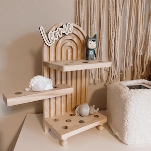 Tonie Regal Regenbogen - Platz für 19 Toniefiguren Boho Kinderzimmer Deko Geschenk Hörspiel Musik Gift Kleinkind Holz