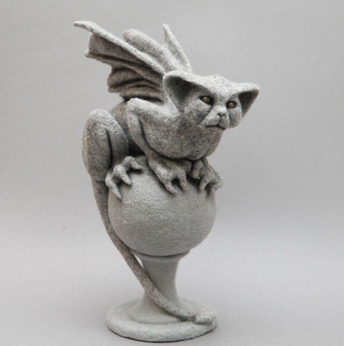 winged cat gargoyle statue