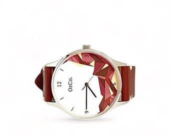 OzCo. Orologi - Crescita astratta 'Borgogna'