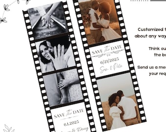 Custom Photo Booth Film Strip Save The Date Magnet