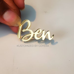 Custom Laser Cut Wedding Name Place Cards, Personalized Party Table Setting Guest Cutout, 1 inch in height image 2