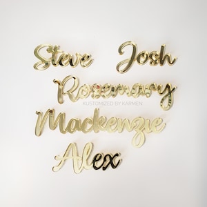 Custom Laser Cut Wedding Name Place Cards, Personalized Party Table Setting Guest Cutout, 1 inch in height image 3