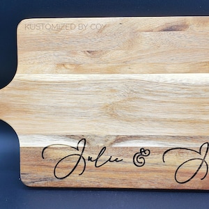 Personalized Acacia Cutting Boards Engraved with Family Name for Housewarming Gift Wedding Gift Anniversary Just Because Gift Mothers Day