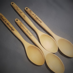 Custom Saying kitchen spoon | personalized wooden spoon | engraved spoon | wedding gift | housewarming gift | Mothers Day | bridal shower
