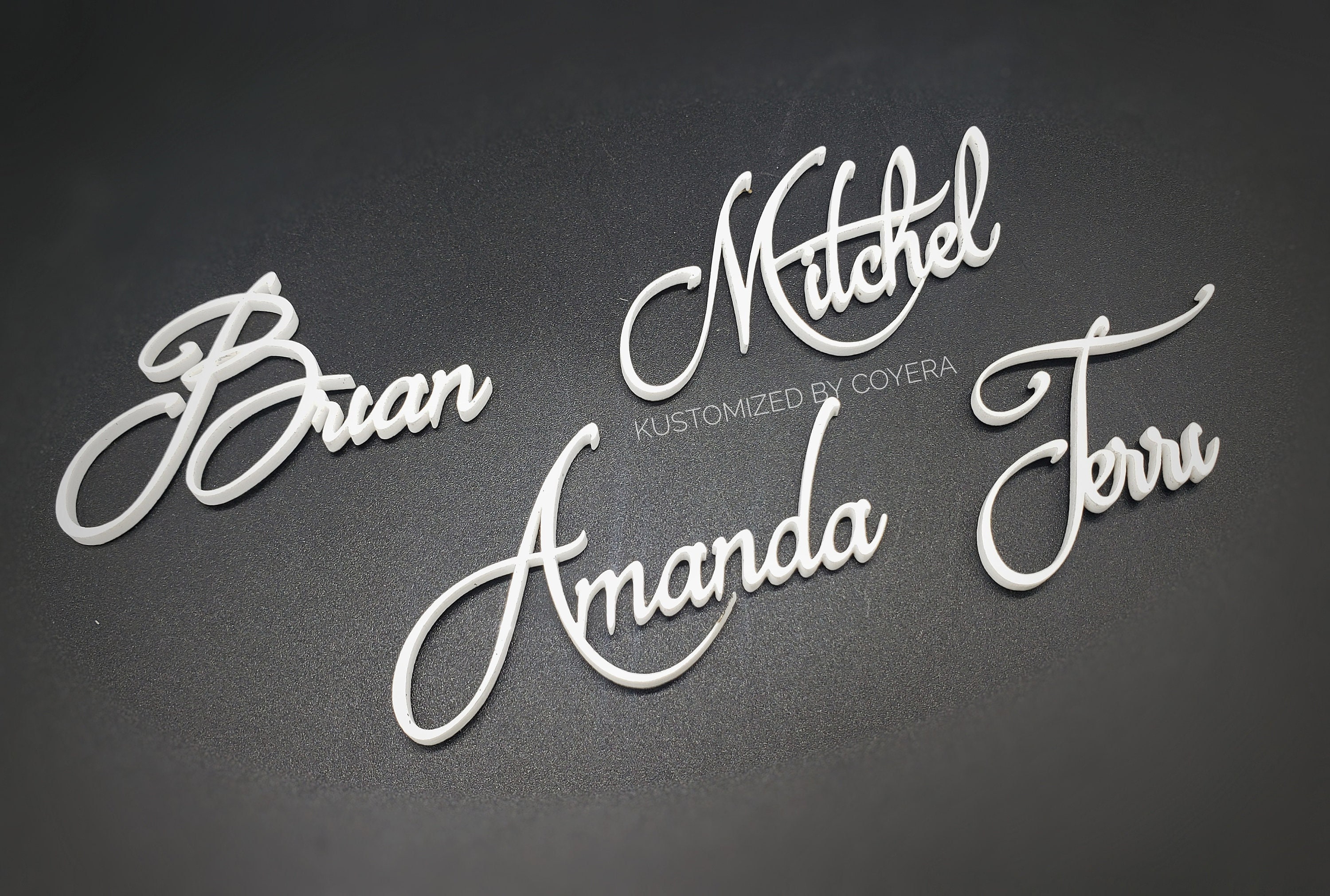 Cute 2 Inch Laser Cut Wedding Name Place Cards Personalized Etsy