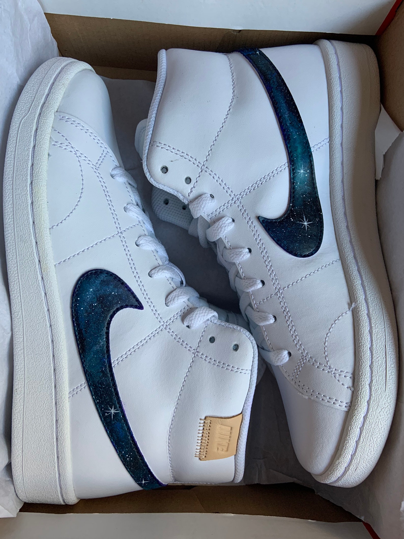 GALAXY custom designed Nike blazers brand new in original Etsy