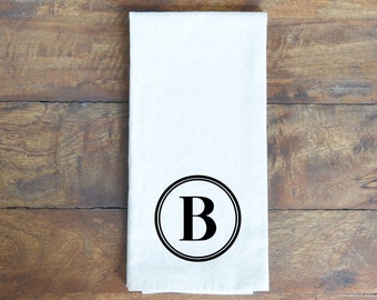 Personalized Tea Towel, Initial Dish Towel, Kitchen Décor, Wedding Gift, Hostess Gift