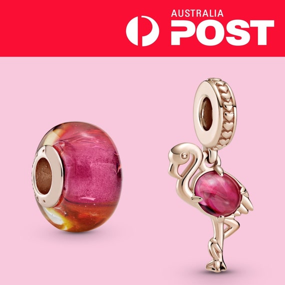 NEW Murano Glass Pink Rose Gold Sunset 