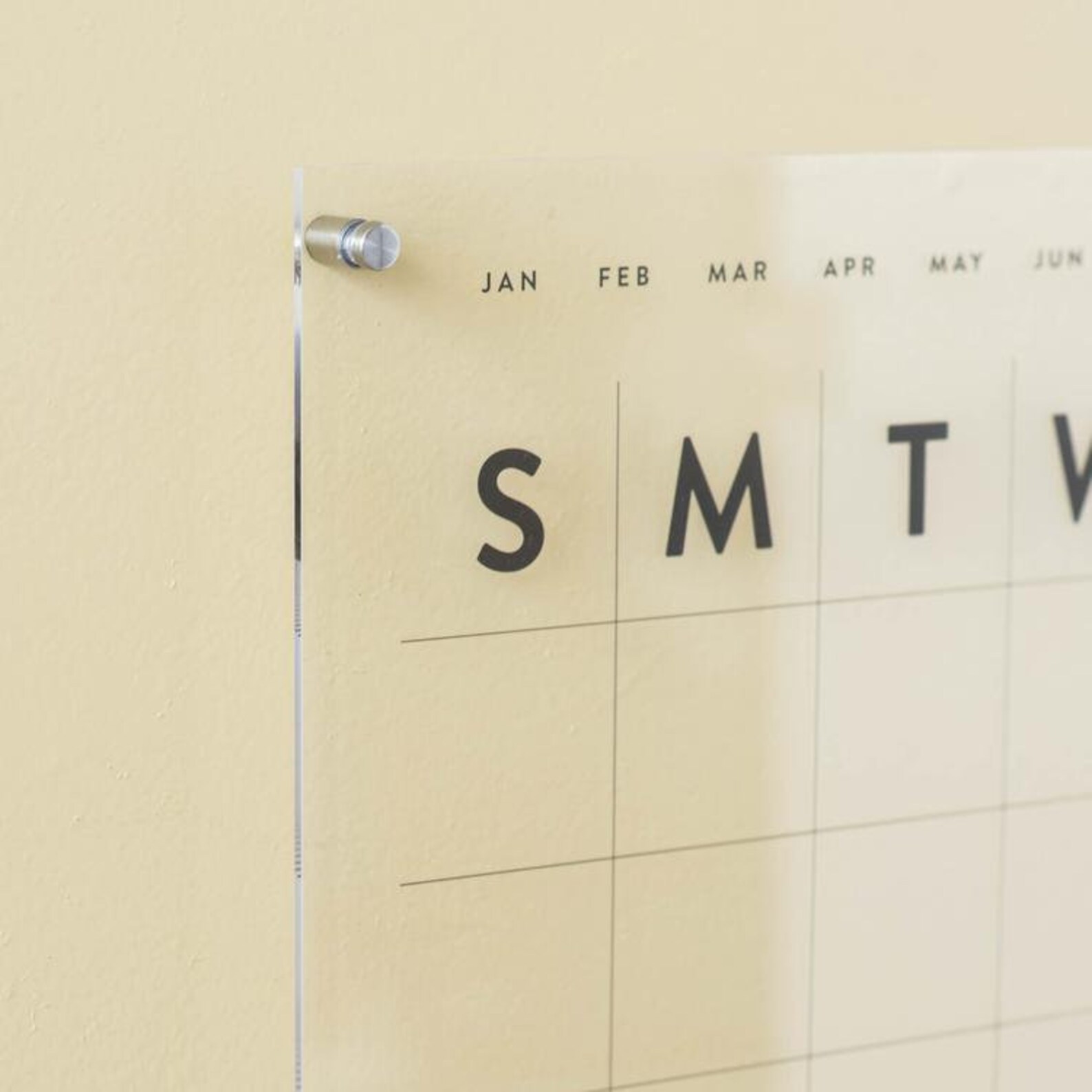 Clear Floating Dry Erase Wall Calendar on Standoffs Acrylic Etsy