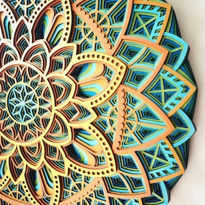 3D Mandala Laser Cut Wall Art,MultiLayered Mandala,Spiritual Geometric Home Decor,Wooden Birthday Gift İdea, Modern Wedding Anniversary Gift