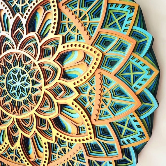 Mandala Wall Art Lazer Cut Wooden Mandala Spirutial Wall Decor wooden Peacock Color Mandala Multicolor Mandala Decor Boho Housegift Etsy Canada