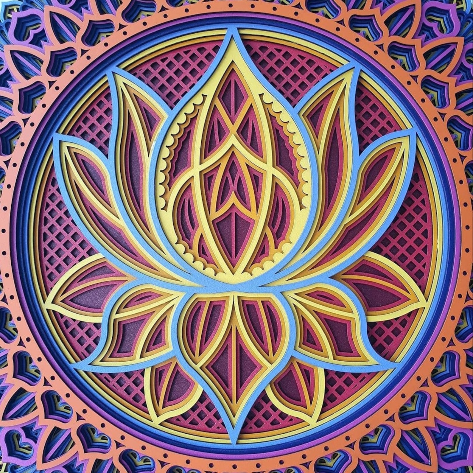 Lotus Flower Mandala Wall Art Mandalalaser Cut Wooden | Etsy