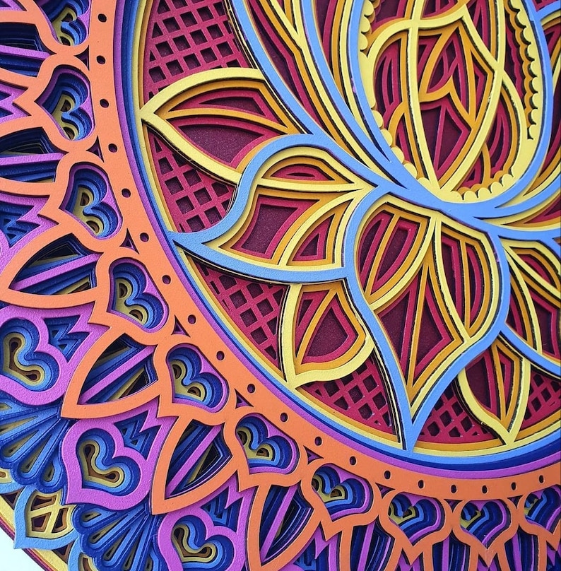 Lotus Flower Mandala Wall Art Mandalalaser Cut Wooden Etsy