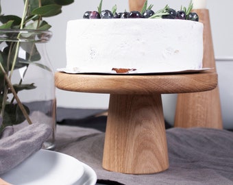Elegante Hochzeitstorte aus Holz | Natürliche Eiche Tisch Dekor | Geburtstag Desserts Ständer | Handgefertigte Hochzeit Tischdekoration | Dessertständer