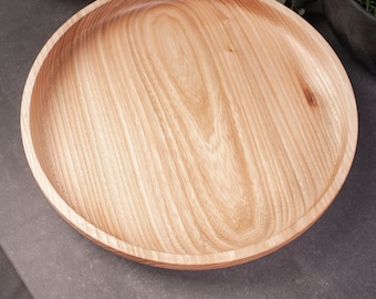 Natural Wood Fruit Plate | Modern Wooden Serving Plate | Elm Wood Kitchen Accessories | Rustic Housewarming Gift | Rustic Modern Serving