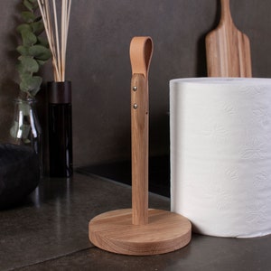 Porta-toalhas de papel de carvalho | Porta-toalhas de cozinha de carvalho | Pronto para envio | Suporte moderno para toalhas de papel de cozinha | Porta-toalhas de carvalho ecológico